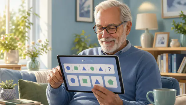 Illustration Kognify personas mayores pour Juegos de reflexión para seniors principiantes