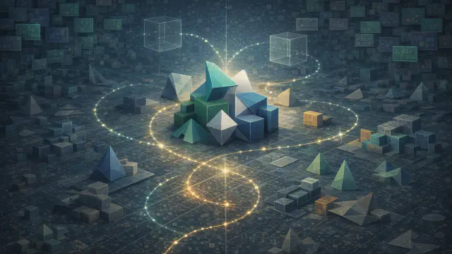 Illustration Kognify spatial pour Jeux de géométrie logique en ligne : visualisez et déduisez